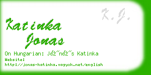 katinka jonas business card